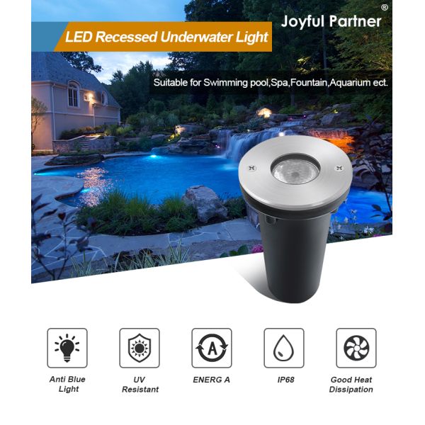 IP68 Нержавеющая сталь бассейнные лампы 316 1W 2W 3W LED подводная лампа