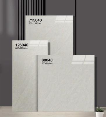 Carreaux de sol durables et gris antidérapant 750x1500 mm Carreaux de porcelaine vernis poli pour chambre et bureau
