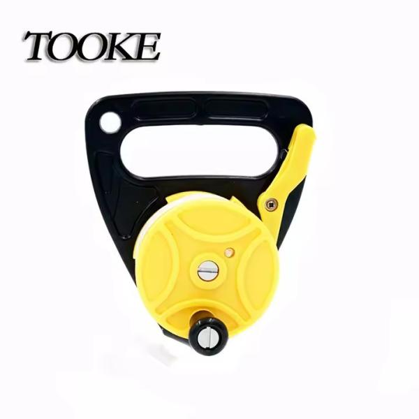 Yellow Plastic Technical Diving Finger Spool Thumb Fishing Reel With Handle 46M Line