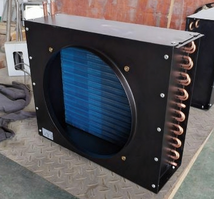 Condensador de tubo de cobre con aletas de aluminio hidrofílico para sistemas HVAC