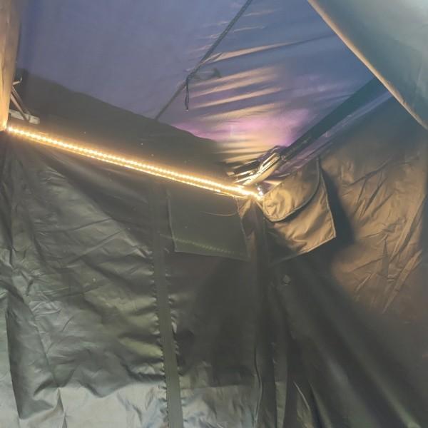 Portable Foldable Camping Shower Tent Awning Toilet Bathing Tent Built-in LED Strip Light