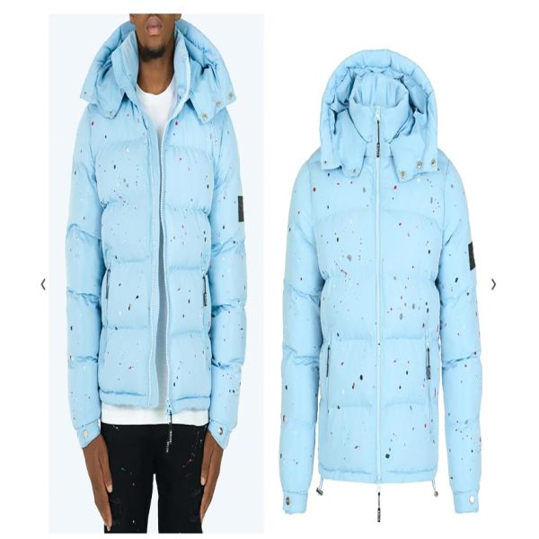 Logotipo personalizado abrigos de burbujas de peso ligero para hombres impresión digital chaqueta exterior