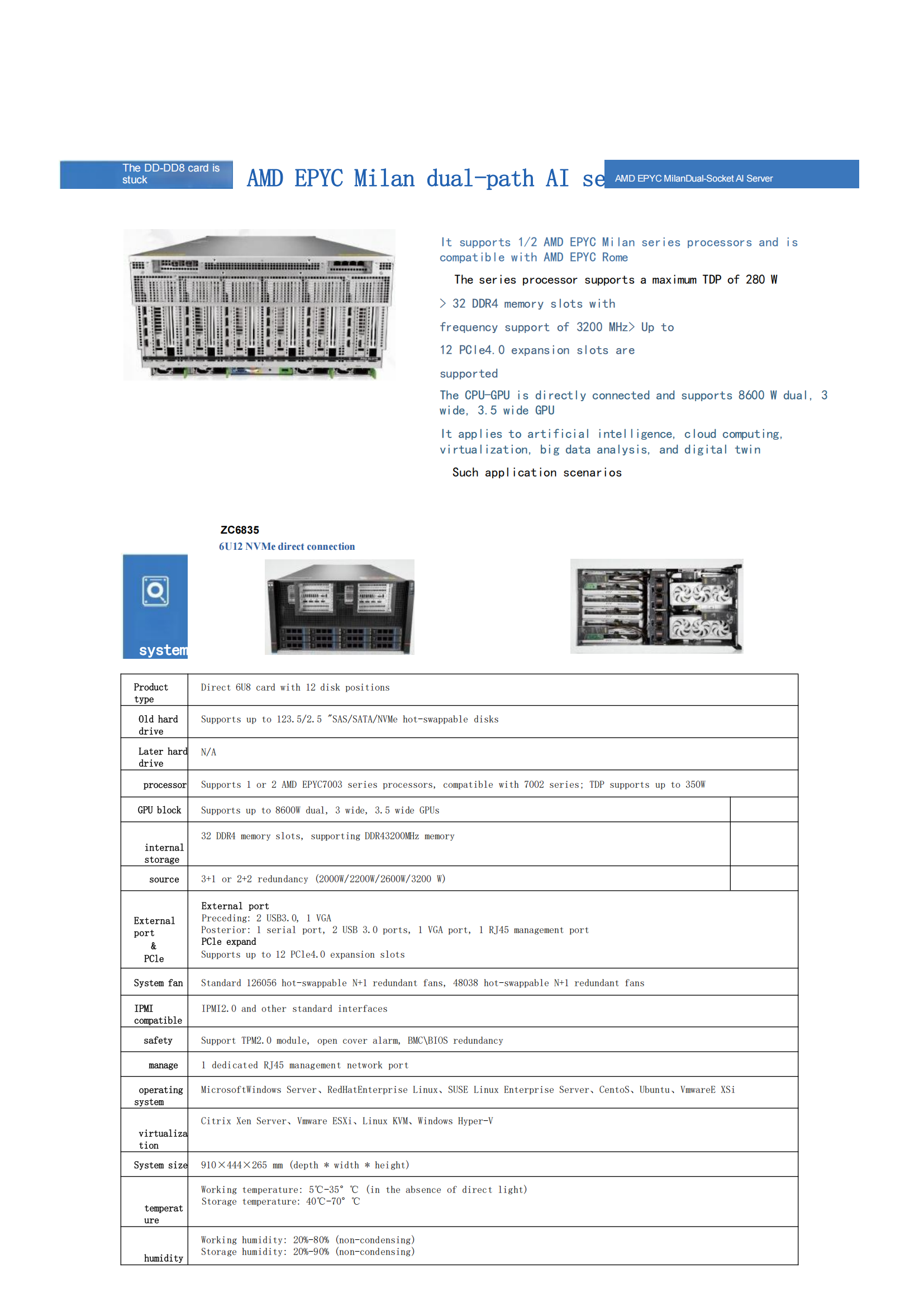 ZC6835 Enterprise Server for High-Performance Computing