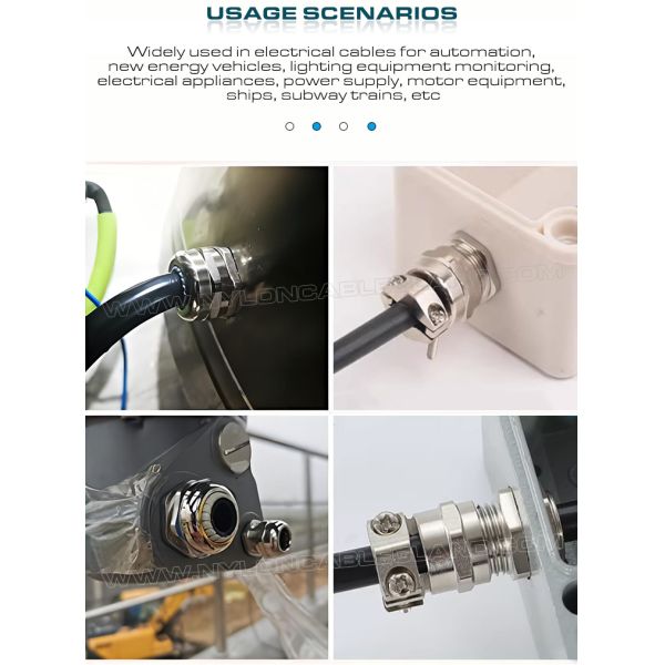 Stainless Steel Traction Relief Metric Cable Gland M16 (5-10mm) with FKM/FPM Seals & O-Rings for Portable Equipment