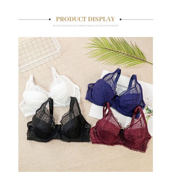 Wholesale Women Bra Lace Decoration Sexy Bras Adjustable Straps High Quality for Female C/D Cup Bras