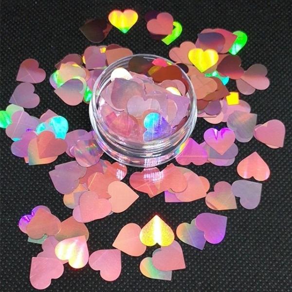 12mm Pink Heart Glitter PVC Polyester Shapes Fashionable Metal Stars Number Wedding Party Valentine's Day Decor Home Crafts