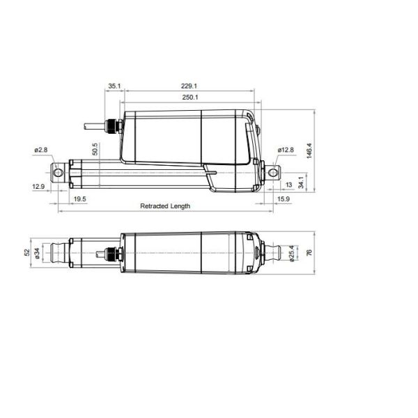 Actuadores eléctricos lineales industriales de alta fuerza de carga pesada IP69K