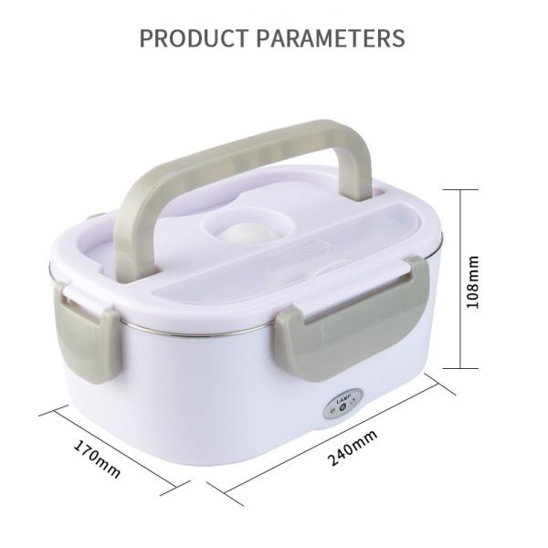 1.5L Capacity Stainless Steel Electric Food Warmer Lunch Box For Your On-the-Go Meals