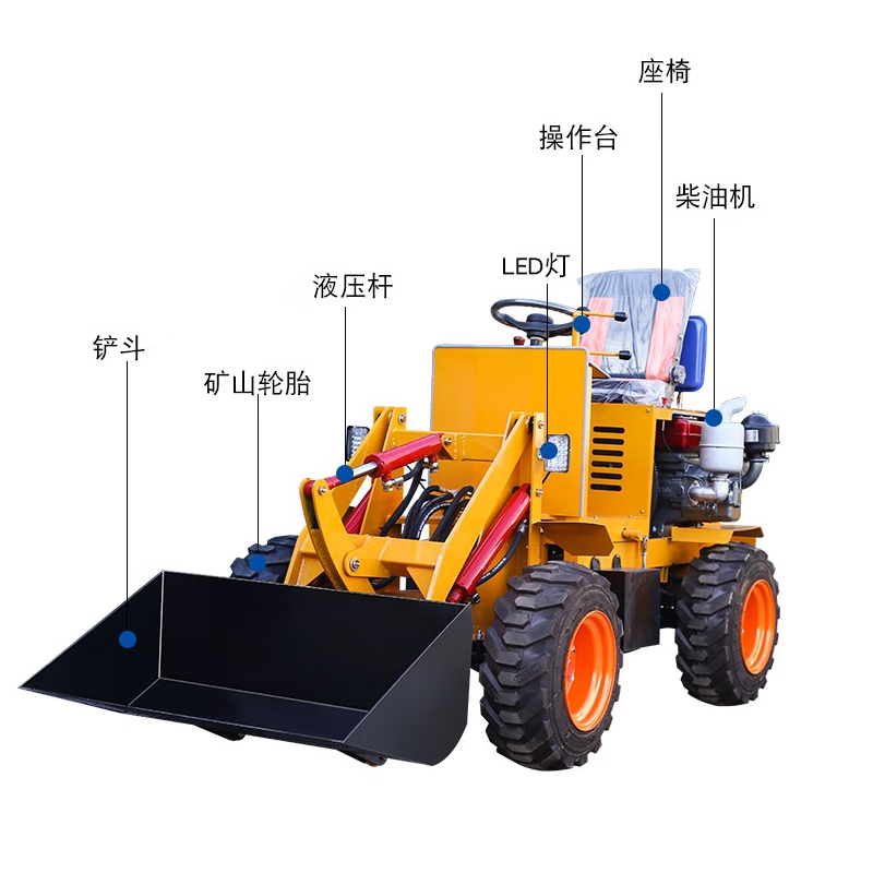 4 Wheel Drive Electric Compact Loader For Docks