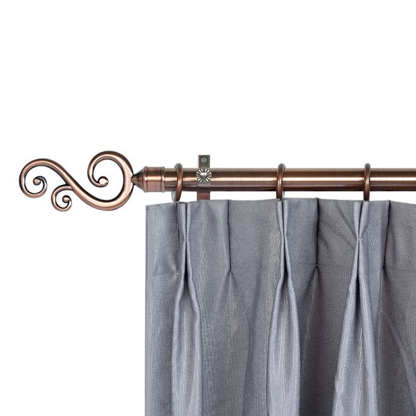 Iron Pipe Curtain Rods With Flower Shape Finial For Bedroom
