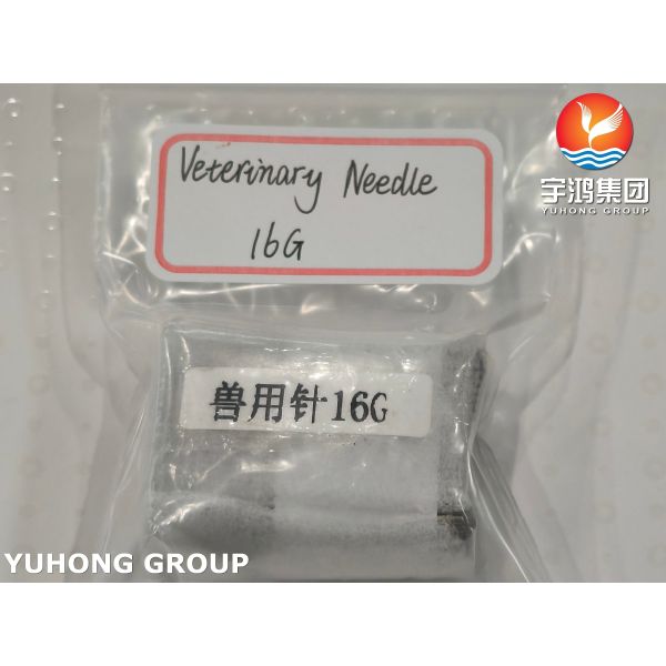 Stainless Steel Medical Tri-bevelled Veterinary Needle Tube / Cannula For Injection 16G