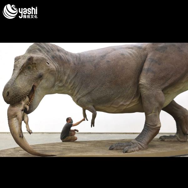 Animated Authentic Tyrannosaurus Rex Sculpture for Dinosaur Park Custom