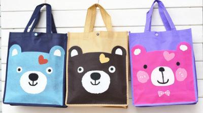 Customized Lovely Non Woven Fabric Shopping Bags Eco Friendly Lightweight