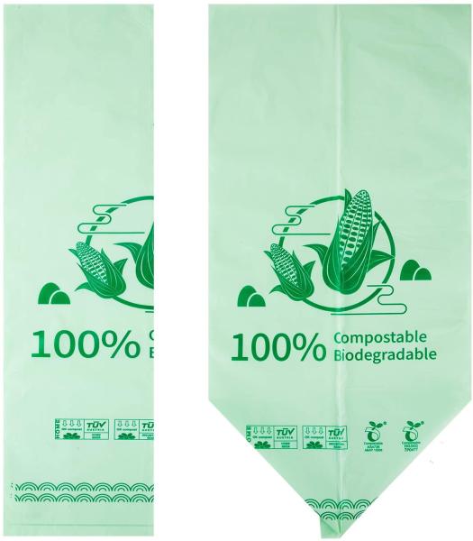 Vente en gros de 100% d'amidon de maïs biodégradable durable sur mesure imprimé haute cuisine compostable poubelle poubelle pour déchets alimentaires