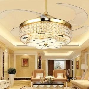 Ventilateur de plafond de cristal de 42 pouces, lumière, ventilateurs de plafond