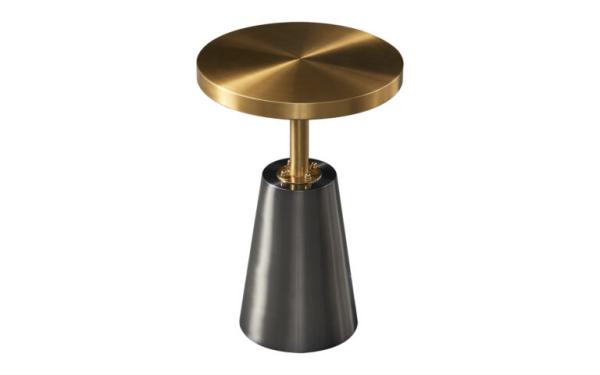 Sleek Stainless Steel End Table , Gold Titanium Metal Base Side Table