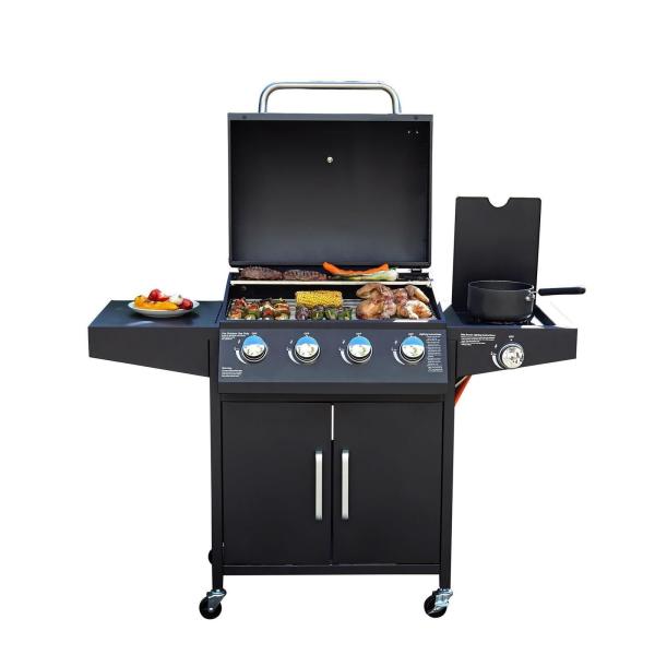 Grill de carro de jardim Grill de aço inoxidável com ignição piezoelétrica