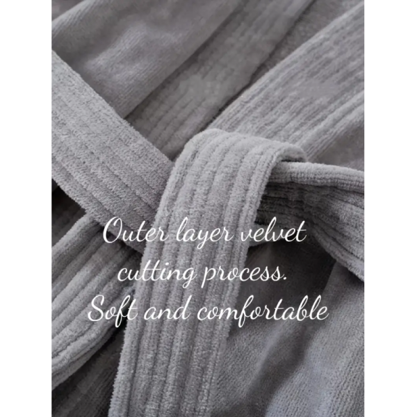 Classic Men’s Lounge Bathrobe – Soft V-Neck Belted Robe with Long Sleeves for Everyday Comfort