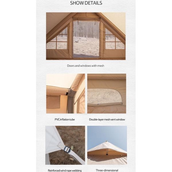 Tente gonflable extérieure personnalisée Tente de camping gonflable à deux chambres