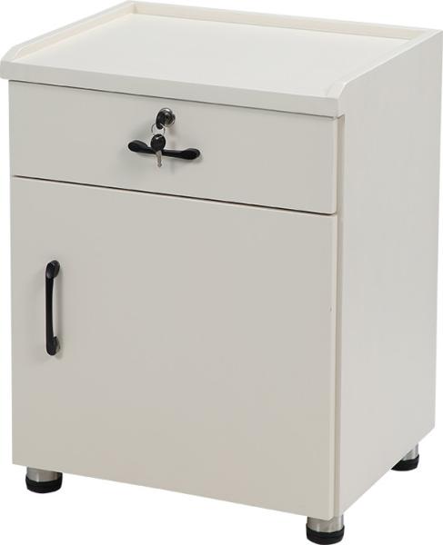 Wood Frame Hospital Bedside Cabinet , Storage Locker White Bedside Cabinets