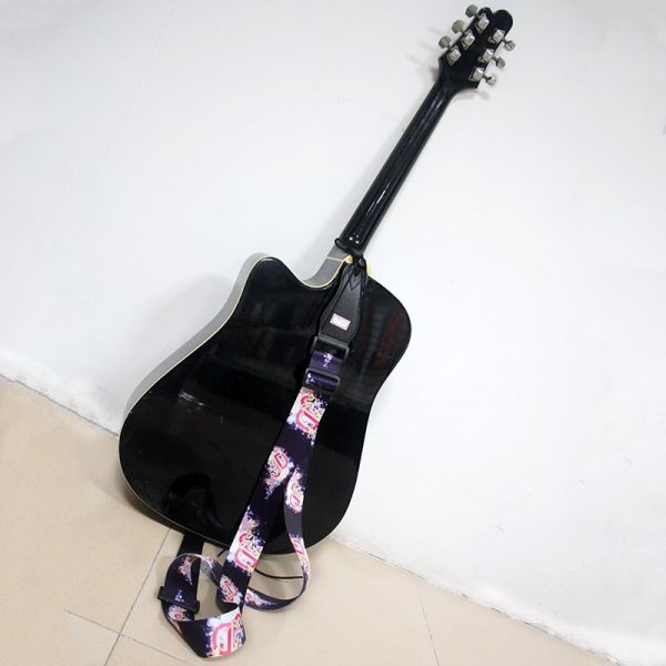 Logo Silk Screen Printed Girls Guitar Strap / BSCI Beautiful Guitar Lock Strap