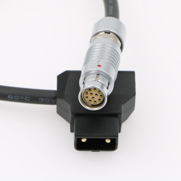 12 Pin Fischer Female To D Tap Arri Power Cable Black For Phantom VEO Camera