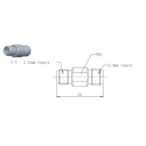 Economical Microwave Cable 2.92mm Female To 2.4mm Female Adapter 40GHz