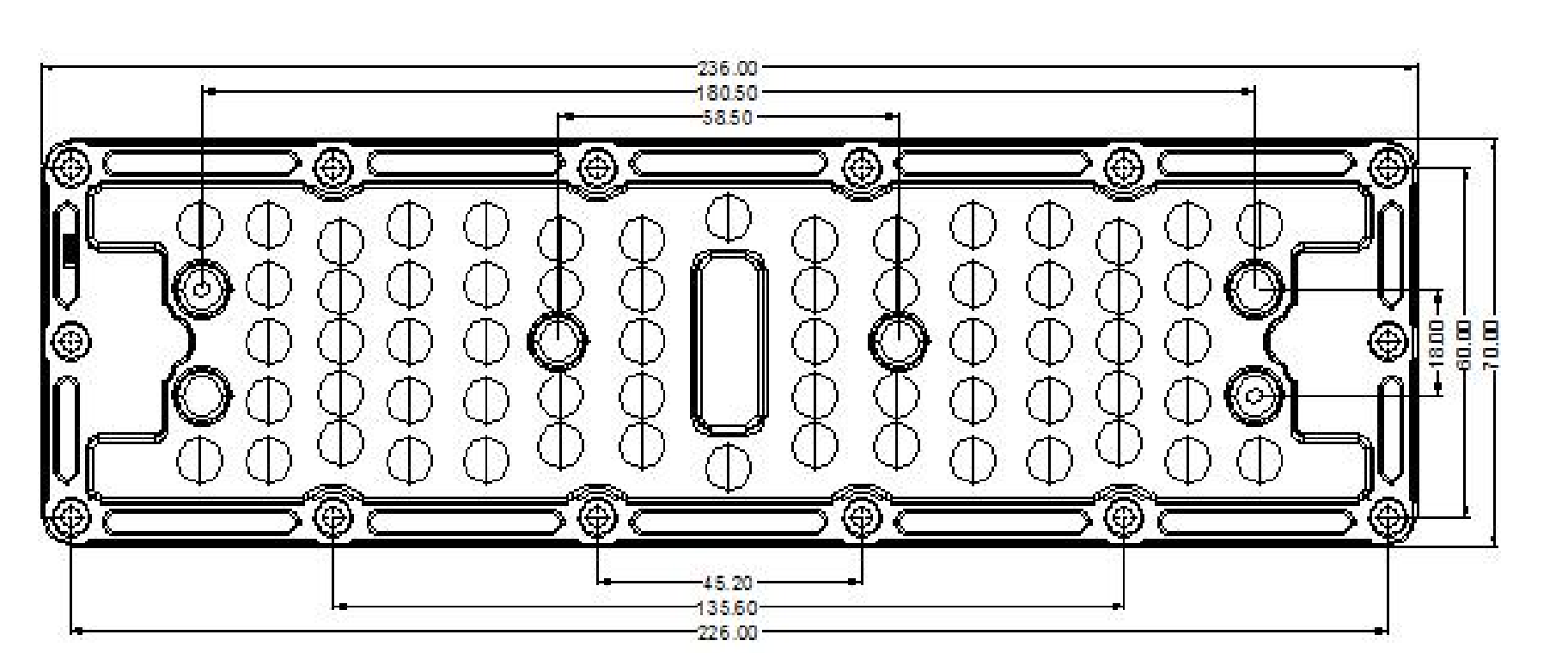 Объектив стабилизированное SMD3030 72 потолочного освещения RoHS на открытом воздухе в 1 Type2-M