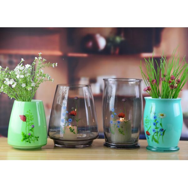 Классическое античное покрашенное стекло ваза 12 дюймов стеклянная