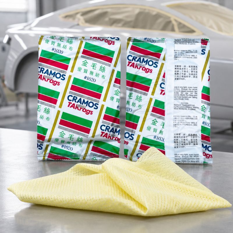 CRAMOS 1020 Nonwoven Sticky Tack Rag 35cm x 35cm Automotive Spray Paint Surface Cleaning Cloth 10pcs