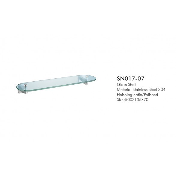 304 accesorios de acero inoxidables del cuarto de baño dejan de lado el estante de cristal montado en la pared del ODM