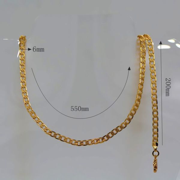 Trendy Men & woman Jewelry Necklace & Bracelet Jewelry 18K Real Gold Plated
