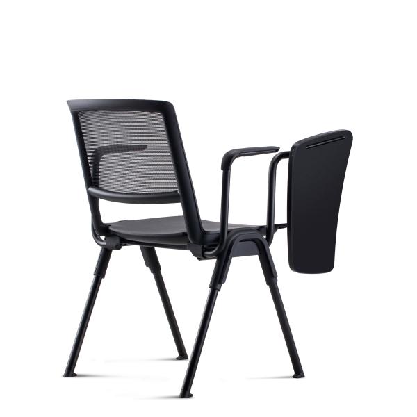Ergonomic Mesh Office Chair , Mesh Conference Room Chairs With Foldable Writing Tablet