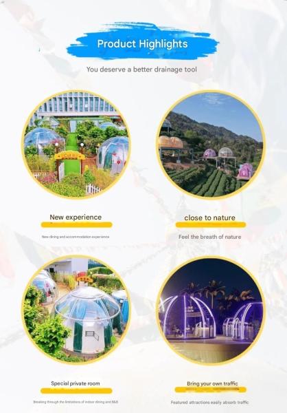 360-degree Panoramic Transparent Outdoor Star Room PC Hotel Bubble Tent for Outdoor Homestay Sun Room
