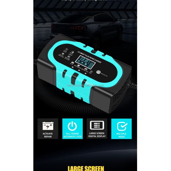 Compact Design 12V 10A 20A 15A 30A Smart Nine-Stage Lead-Acid Battery Charger with ABS Connector