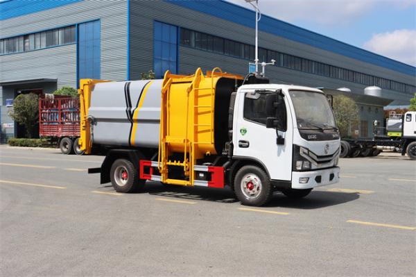 4x2 Drive 6CBM Dongfeng Waste Compactor Truck With Back Mounted Bucket