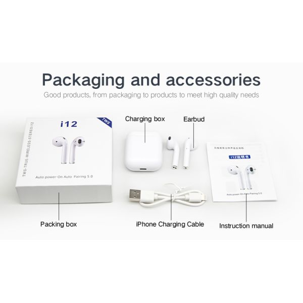 IPX-4 I12 TWS Wireless Earphones
