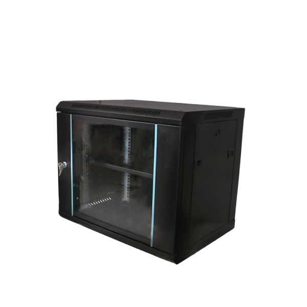 Server Room 9u Wall Mount Server Rack with Design Glass Door 19 Inch Network Cabinets