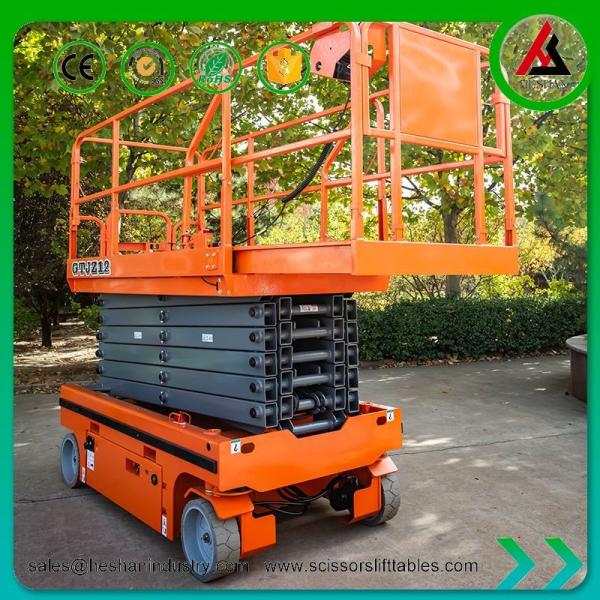 Automotive Mobile Scissor Lift Aerial Work Platform 300kg Electric Self Propelled