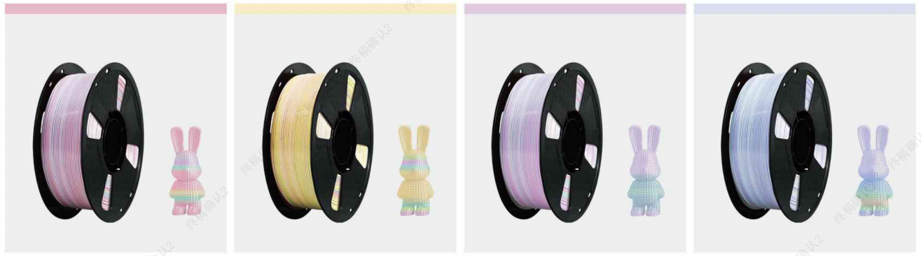 Multicolor PLA PETG 1.75mm Macaron Filament 1kg Gradient for FDM Printers