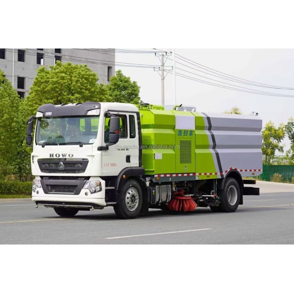 Barredora de carretera con transmisión manual de 16 metros cúbicos Dongfeng Tianjin para carreteras y calles