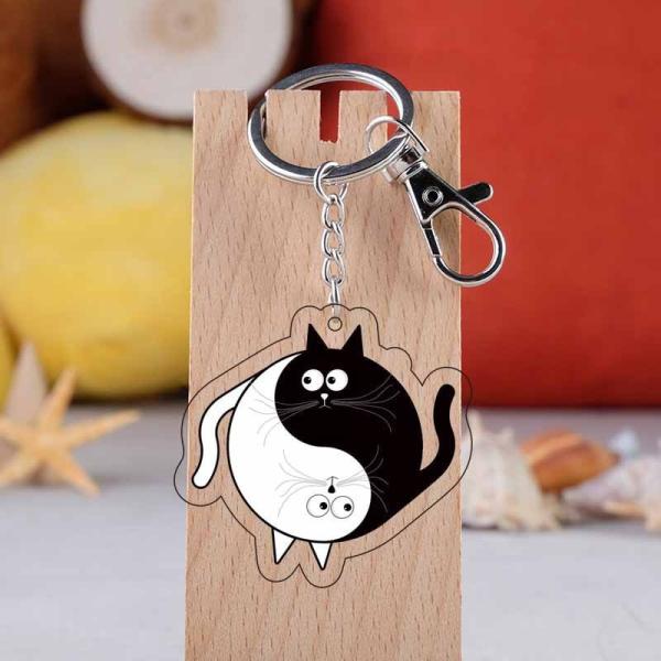 Chave de Chave Holográfica Acrílica Cartoons Cartoons Animais de estimação Impressos Chave de Chave