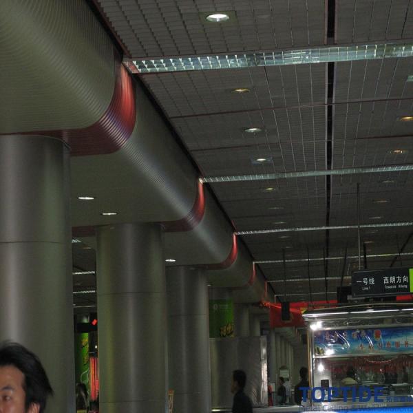 Metro Airport Aluminium Open Cell Ceiling Decorative Lattice Square Grid Tiles Install With T Bars