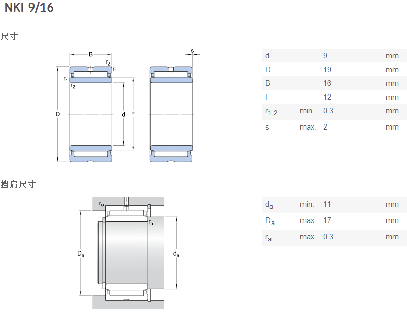 NKI 9 16 Anti Friction Steel Thrust Needle Roller Bearings For Direction Systems