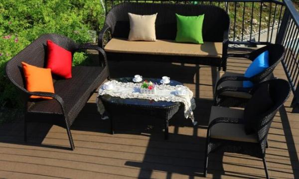 Leisure Aluminium Outdoor Garden wicker chair Poly Rattan chair patio Backyard table and chairs