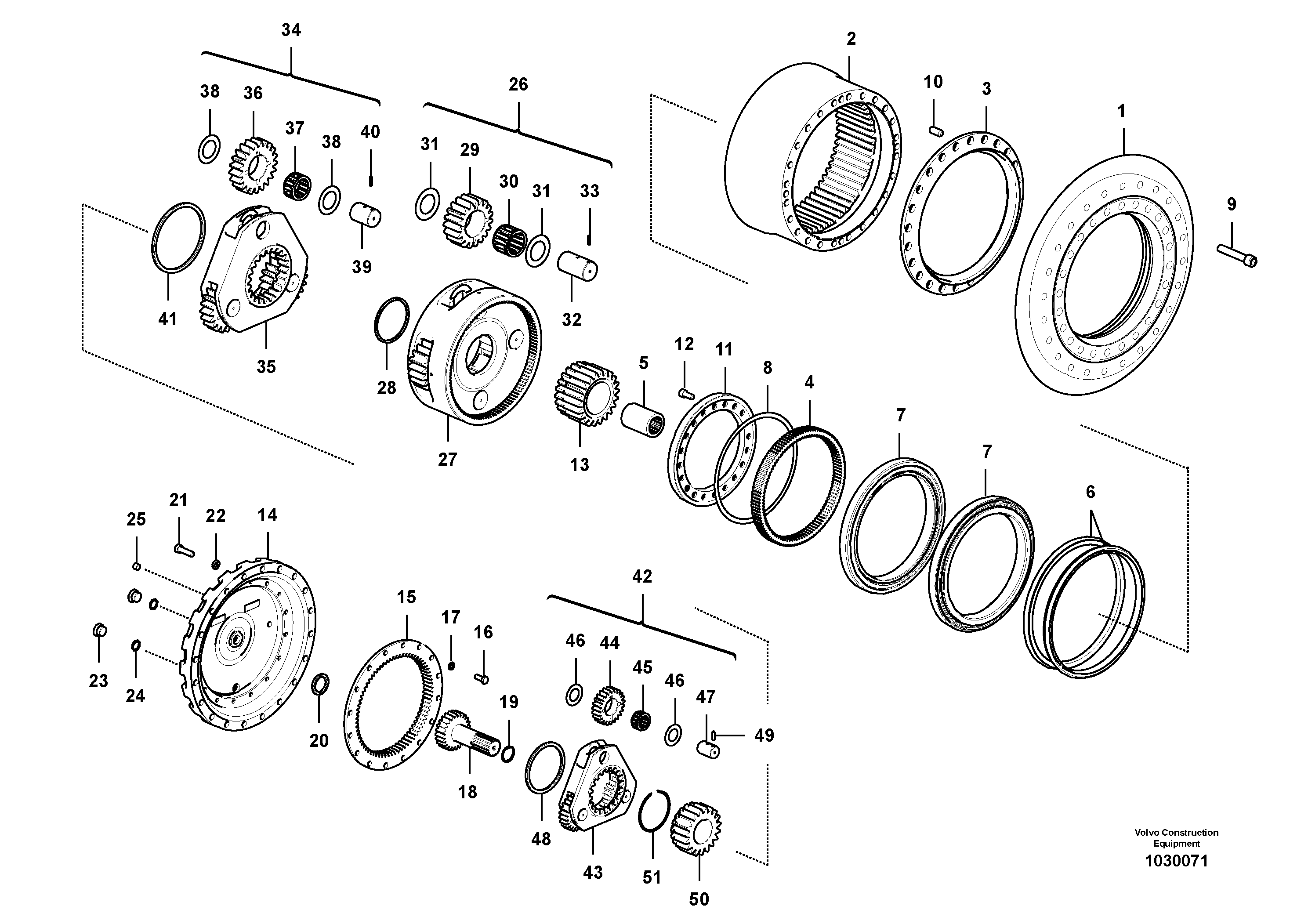 VOLVO EC480D Final Drive Travel Gearbox With Motor VOE14733880 VOE14727995 VOE14631200 EC480D Final Drive