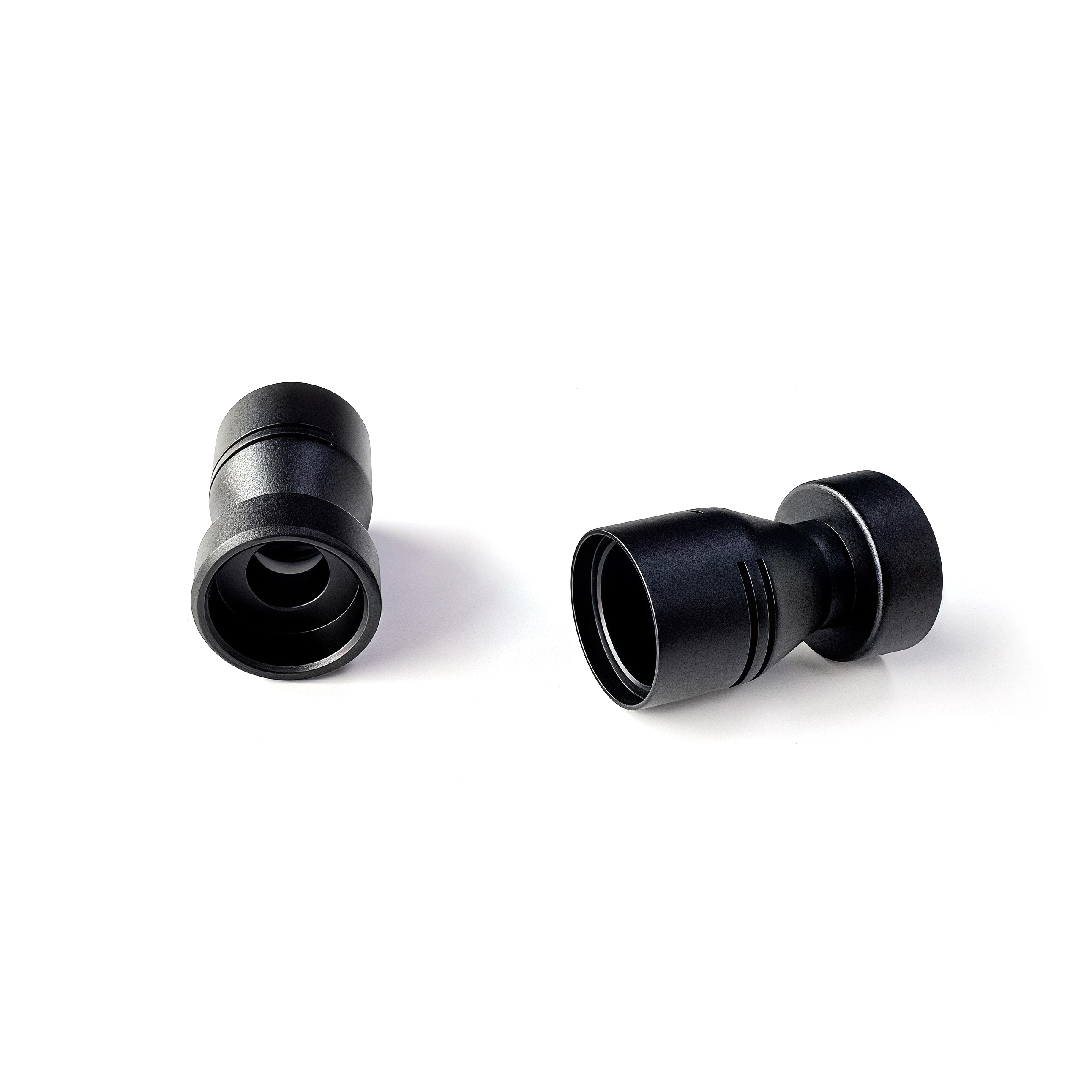 Custom Swiss-CNC Turned Flanged Aluminum Mic Enclosure Hard Matte Anodized Microphone Capsule Shell