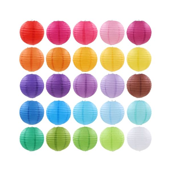 Wholesale Customized Printing Hanging Round Colorful Paper Lamp Paper Lanterns