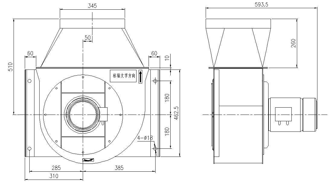 Lâmina centrífuga industrial monofásica do fã 355mm de Polo 2840 RPM da fase 2