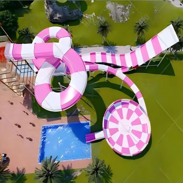 Sky Spin / Monster Bowl Water Park Water Slide Combined Multi Curve